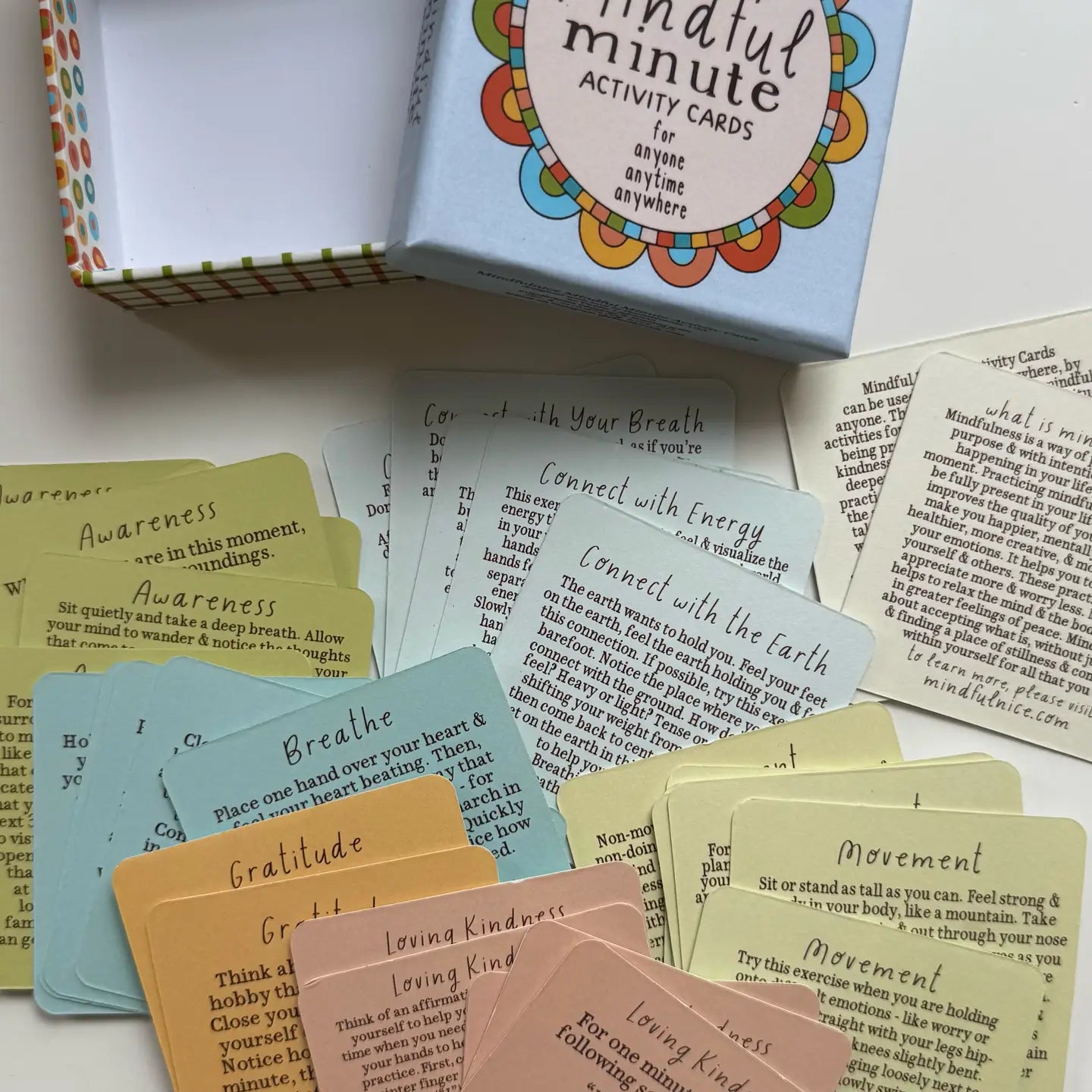 Mindful Minute Activity Cards For Mental Health & Wellness
