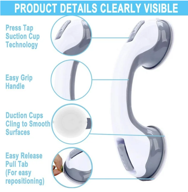 2Pack Anti-Slip Bathroom Shower Grab Bars