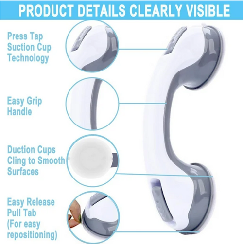 2Pack Anti-Slip Bathroom Shower Grab Bars